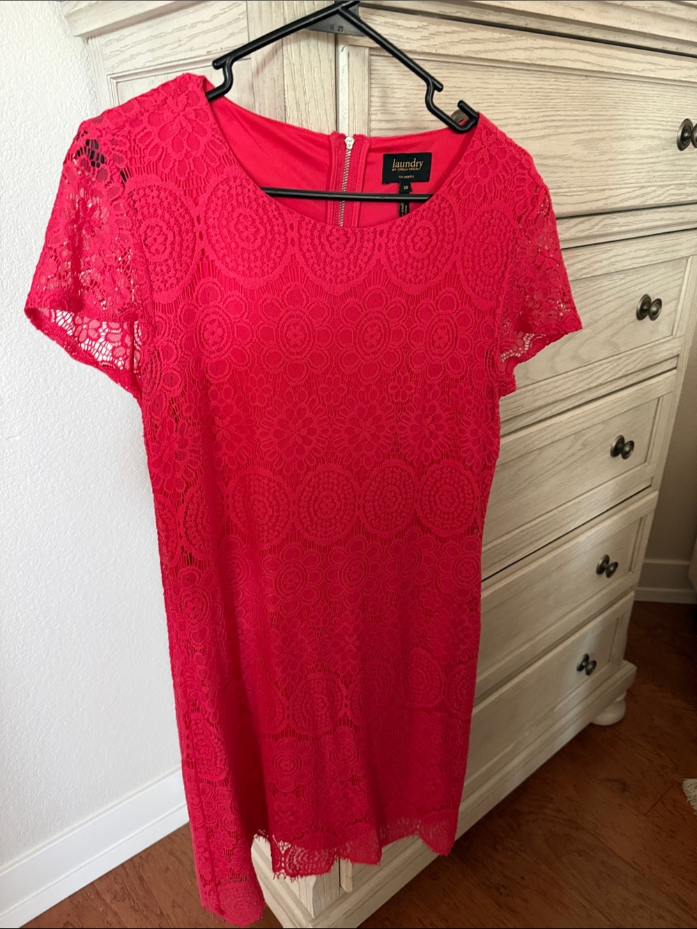 Laundry By Shelli Segal Coral Lace Shift Dress